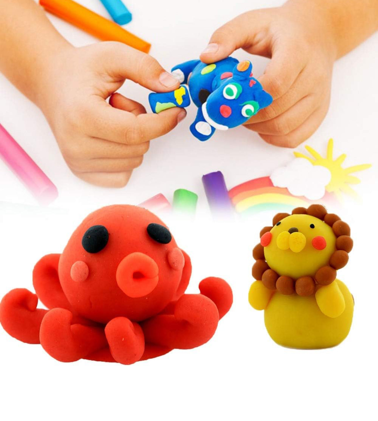 Modelling Clay Set | Non-Toxic | With Shape Cutters & Roller