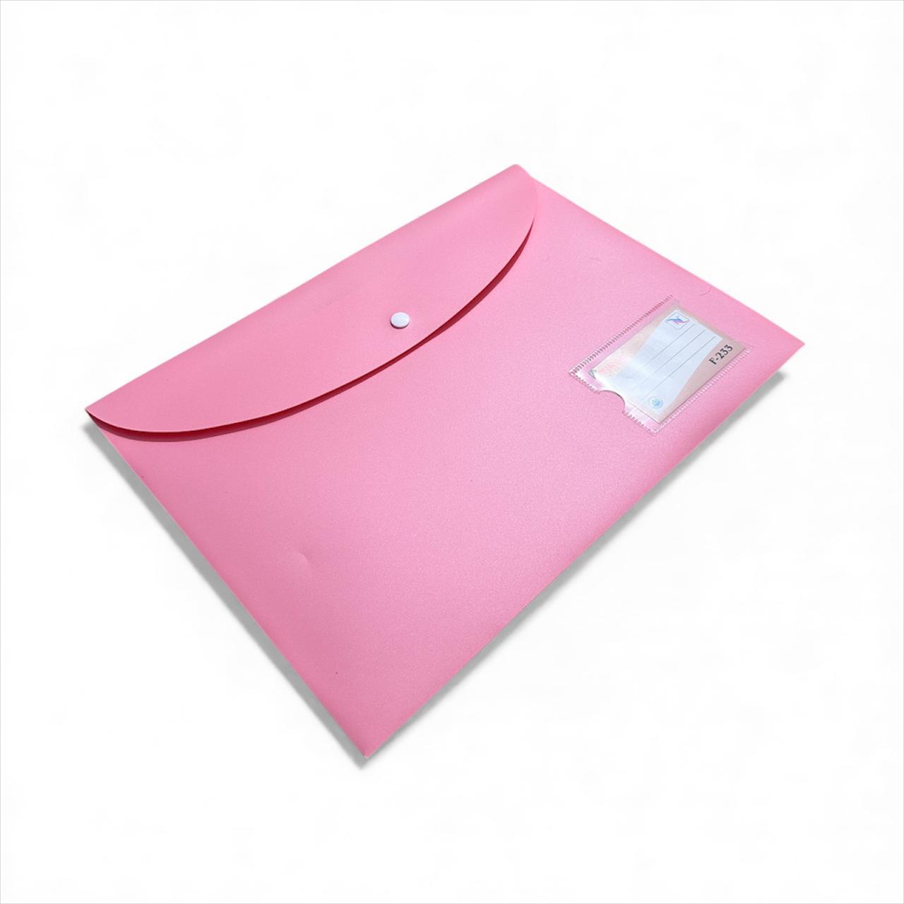 Button Closure Document File – F-233 (Pink)