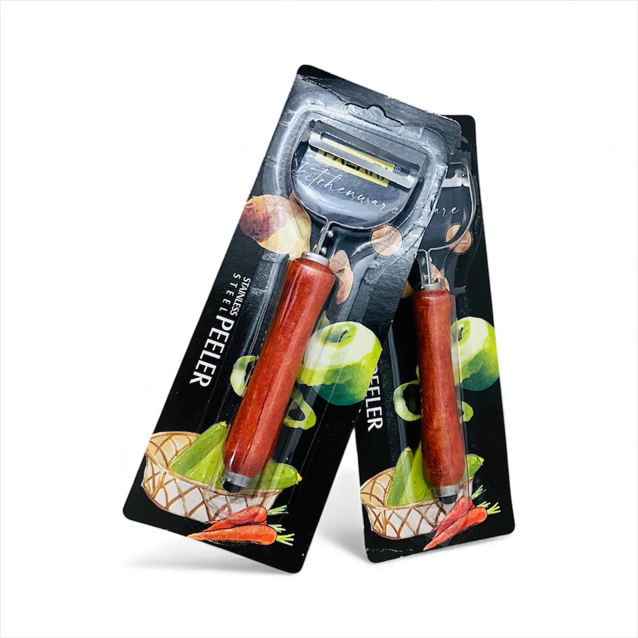 Falari Stainless Steel Peeler with Wooden Handle