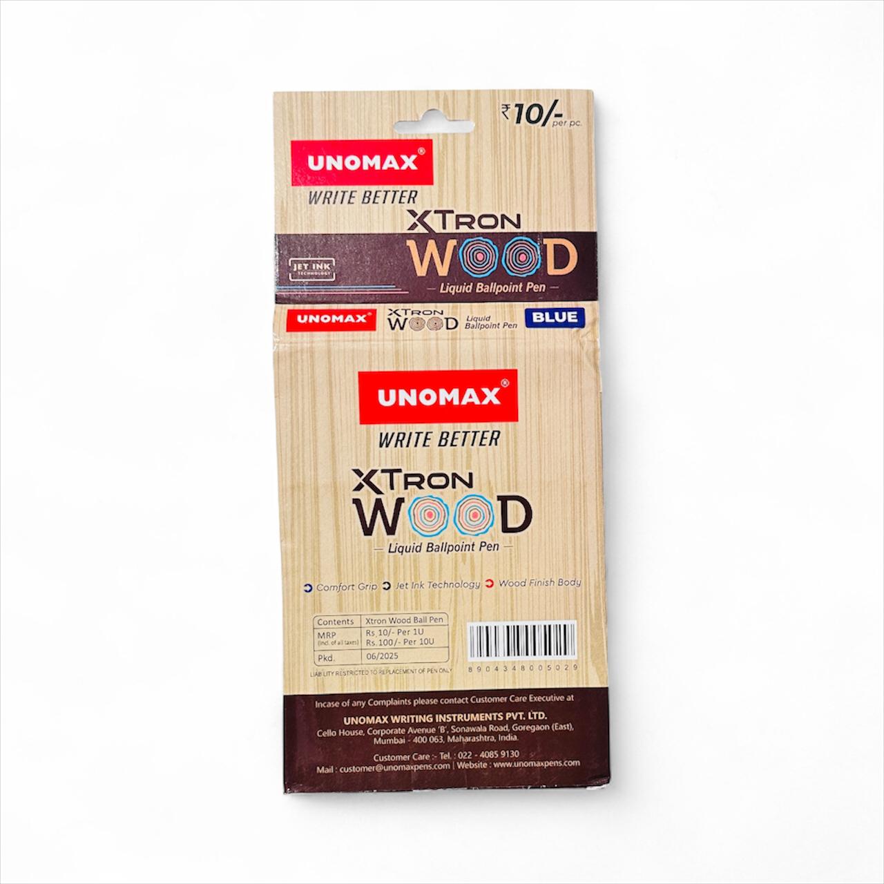 Xtron Wood Liquid Ballpoint Pen (Blue, Pack of 10)