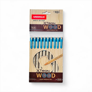 Xtron Wood Liquid Ballpoint Pen (Blue, Pack of 10)