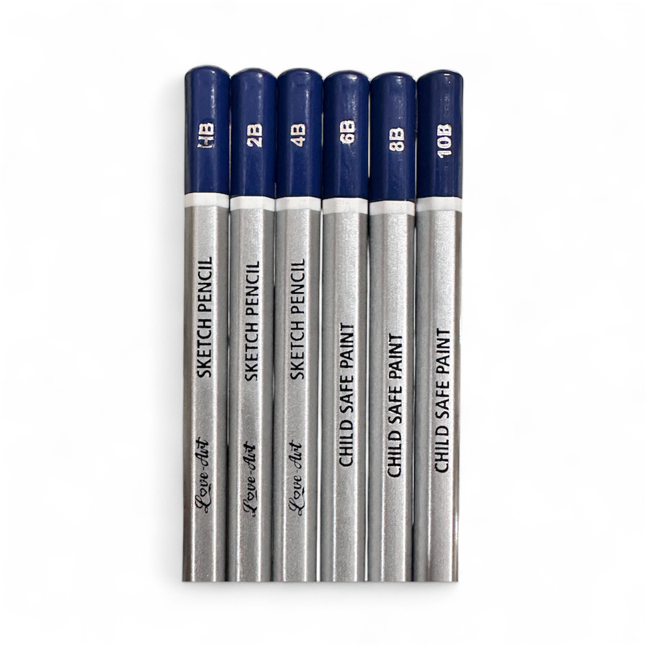 Sketch Pencils – Set of 6 (HB, 2B, 4B, 6B, 8B, 10B)