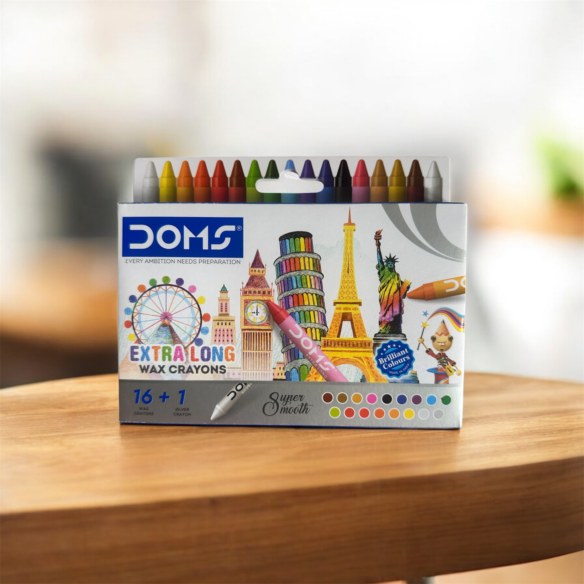 Extra Long Wax Crayons (Pack of 17 Shades)