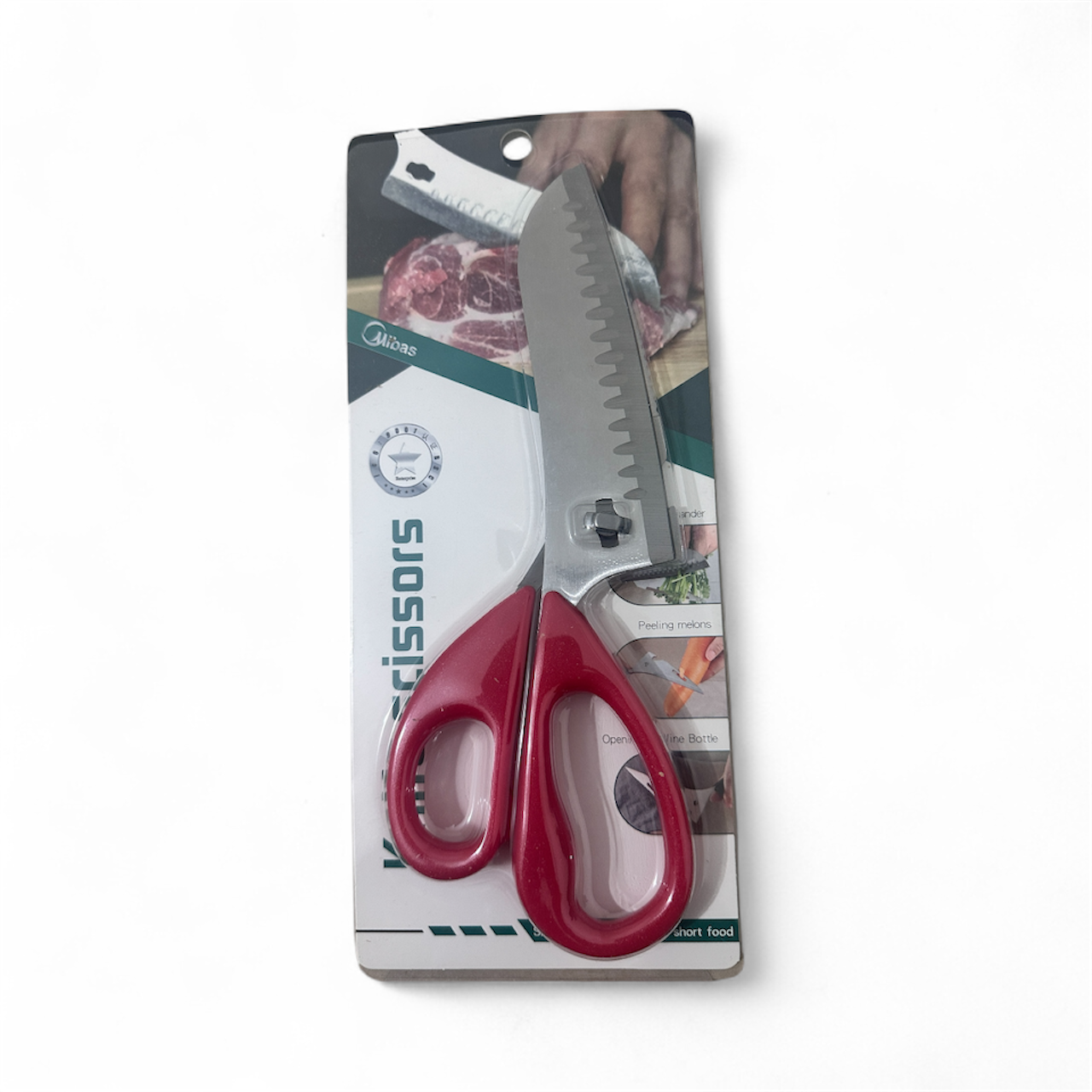 Mibas Kitchen Scissors with Serrated Stainless Steel Blades