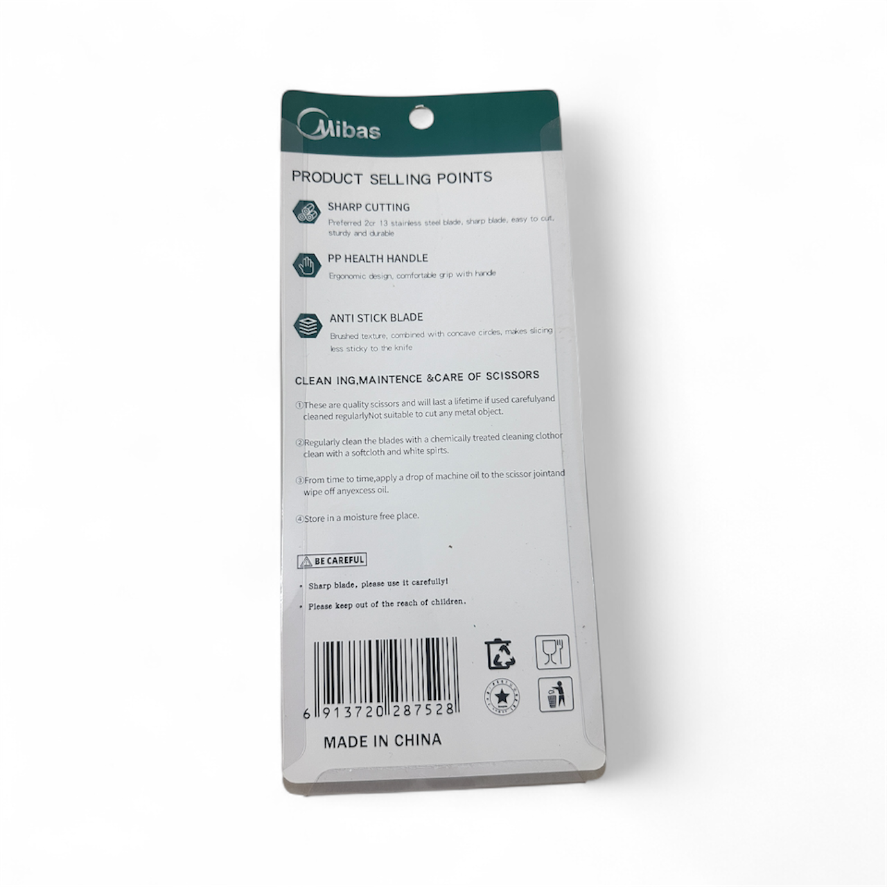 Mibas Kitchen Scissors with Serrated Stainless Steel Blades