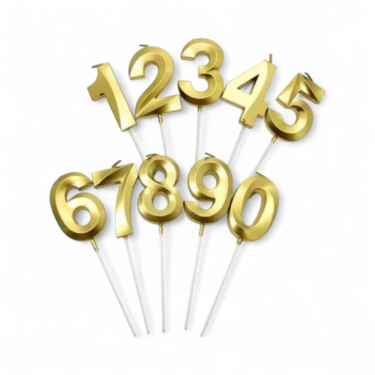 Golden Number Birthday Candles, premium gold number candle perfect for giving the cake a royal touch