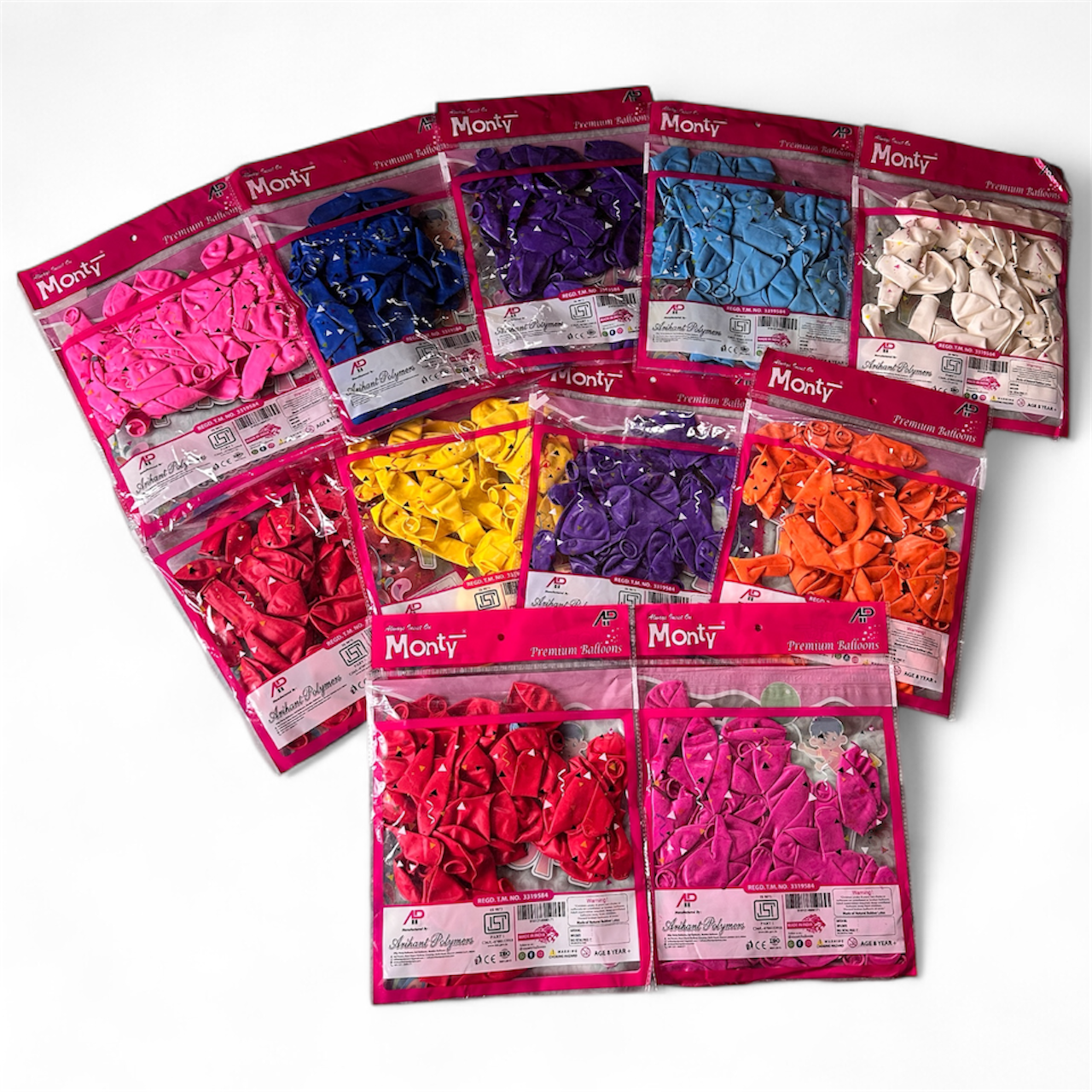 Monty Premium Party Balloons – Pack of 35 Vibrant Latex Balloons