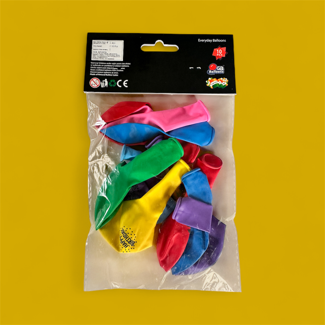 Birth day printed Balloons – Pack of 10 Colorful Balloons