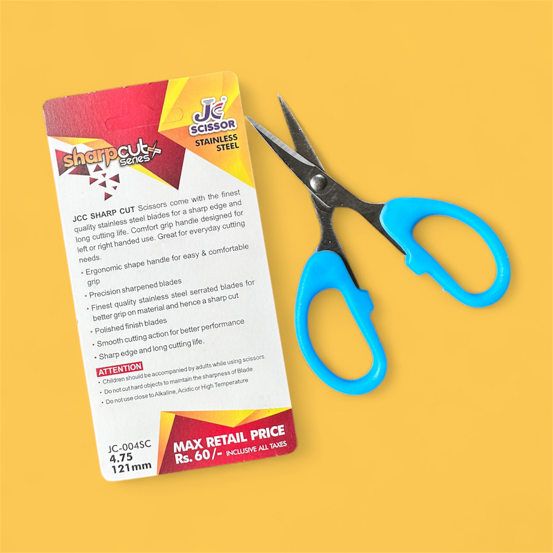 Stainless Steel Scissor – 4.75 inch (121 mm) | Blue Handle | Multi-Purpose