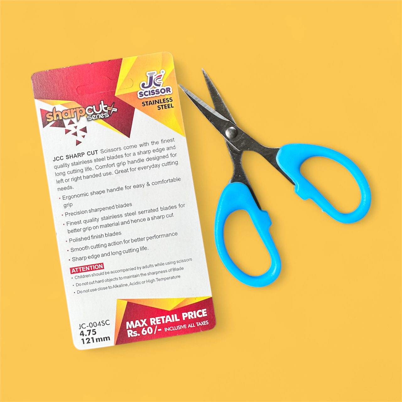 Stainless Steel Scissor – 4.75 inch (121 mm) | Blue Handle | Multi-Purpose