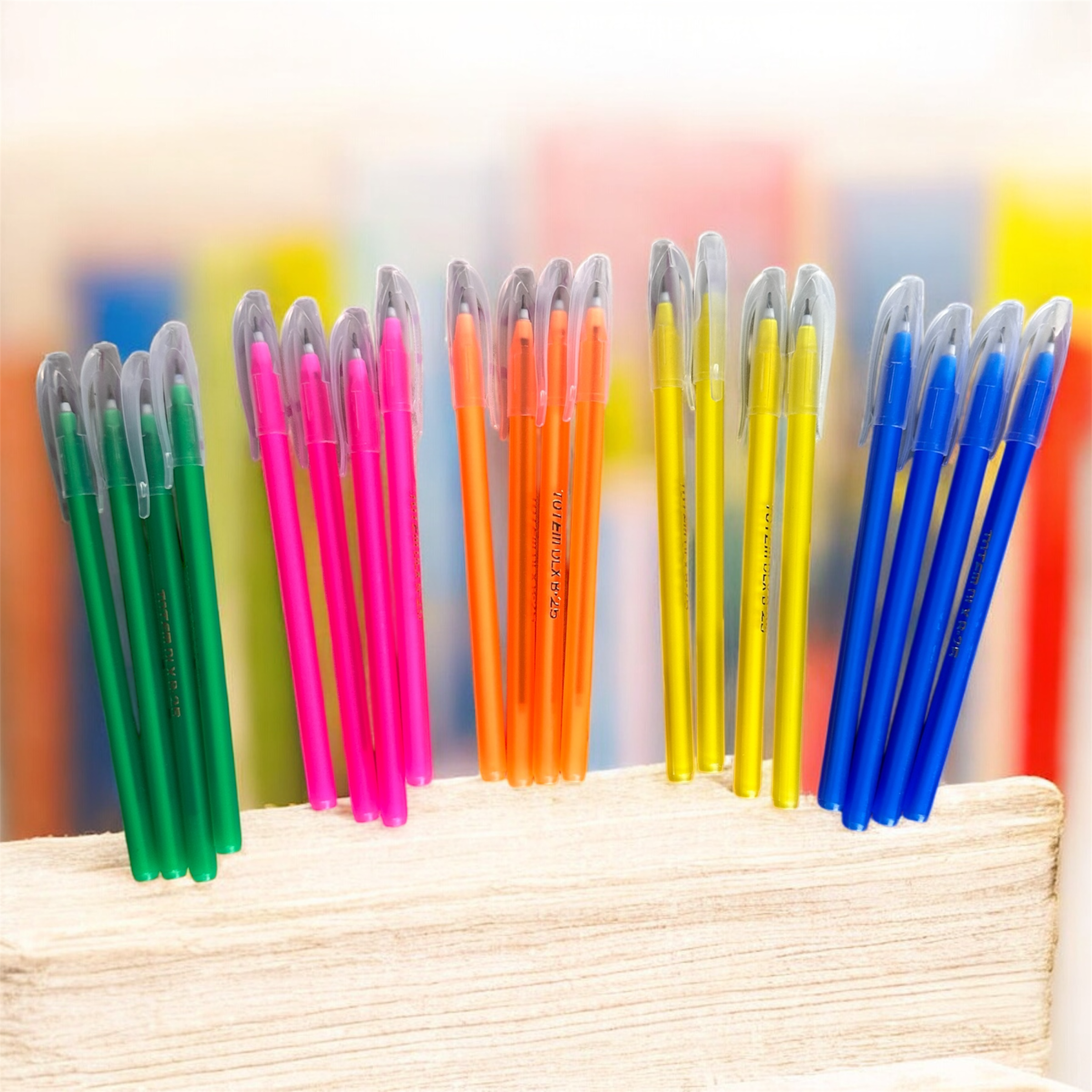 Totem Delux DF Ball Pen – Pack of 20 (Multicolor) | Smooth Writing blue ink