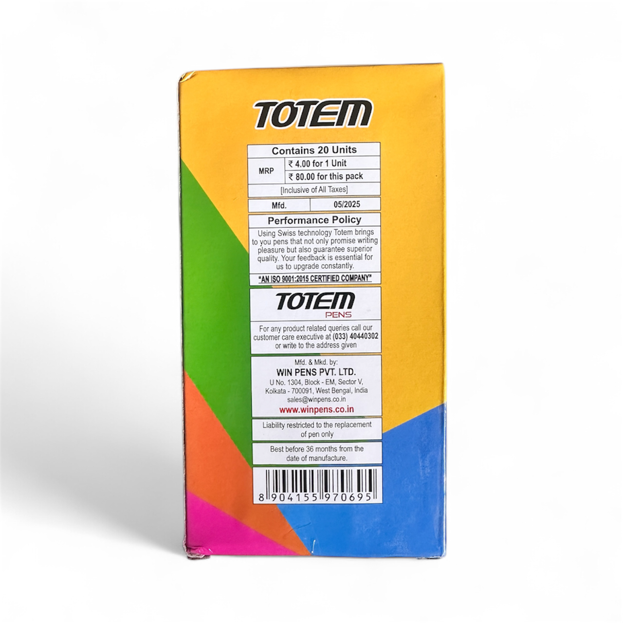 Totem Delux DF Ball Pen – Pack of 20 (Multicolor) | Smooth Writing blue ink