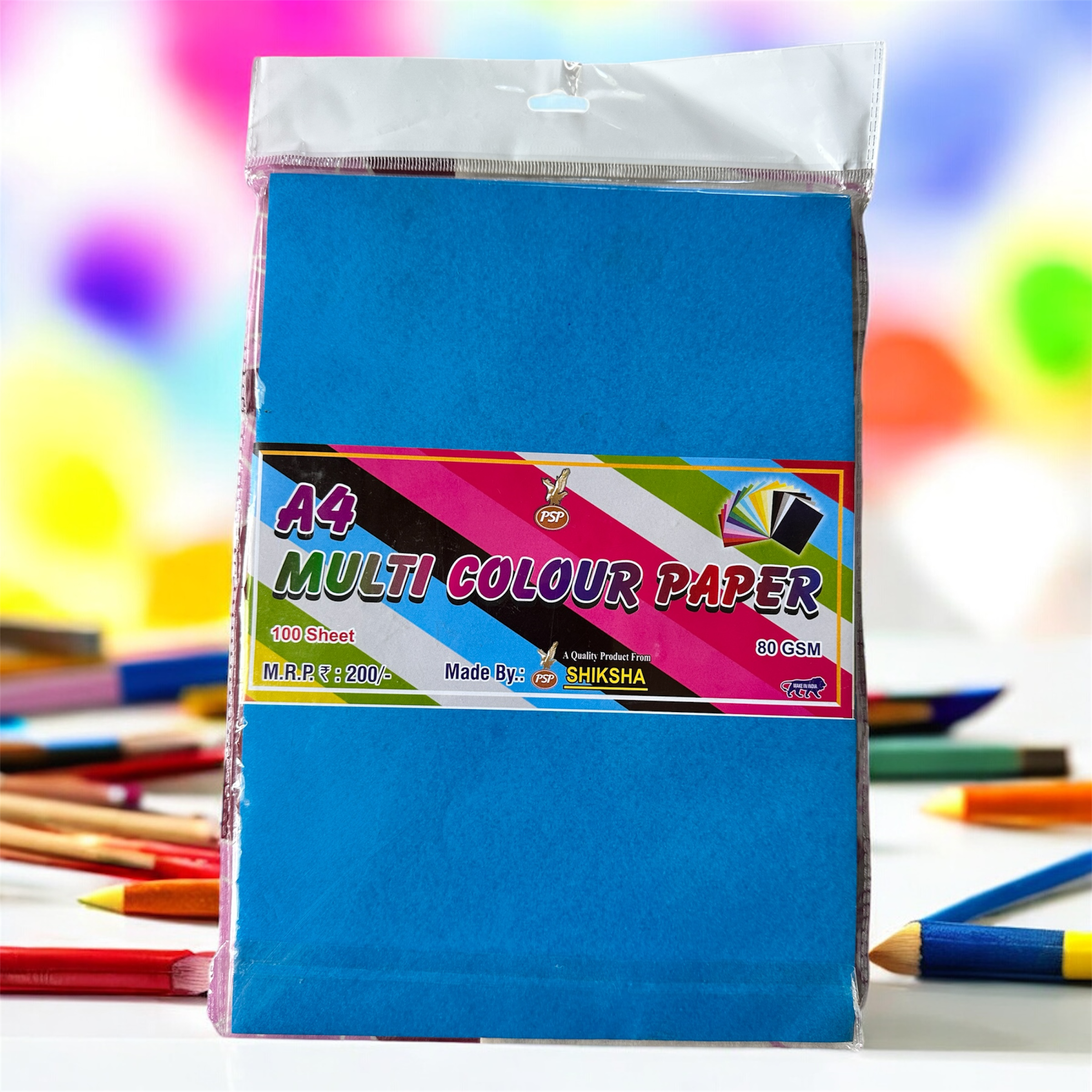 A4 Multi Colour Paper – 100 Sheets (80 GSM)