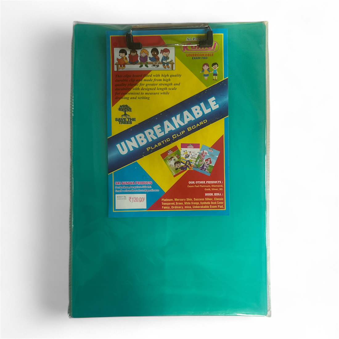 Unbreakable Exam Clip Board – Plain, Durable, Lightweight & Perfect for Students