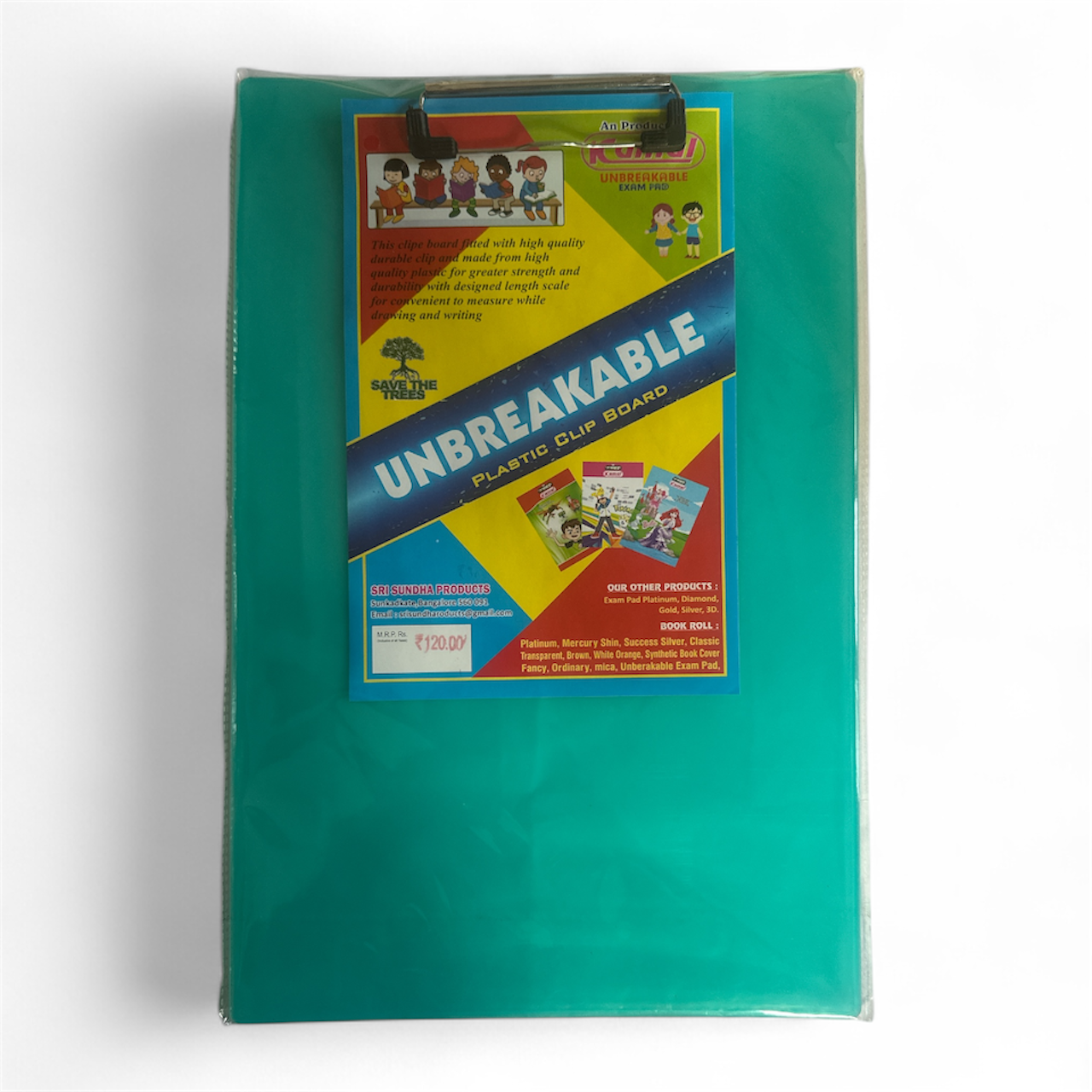 Unbreakable Exam Clip Board – Plain, Durable, Lightweight & Perfect for Students