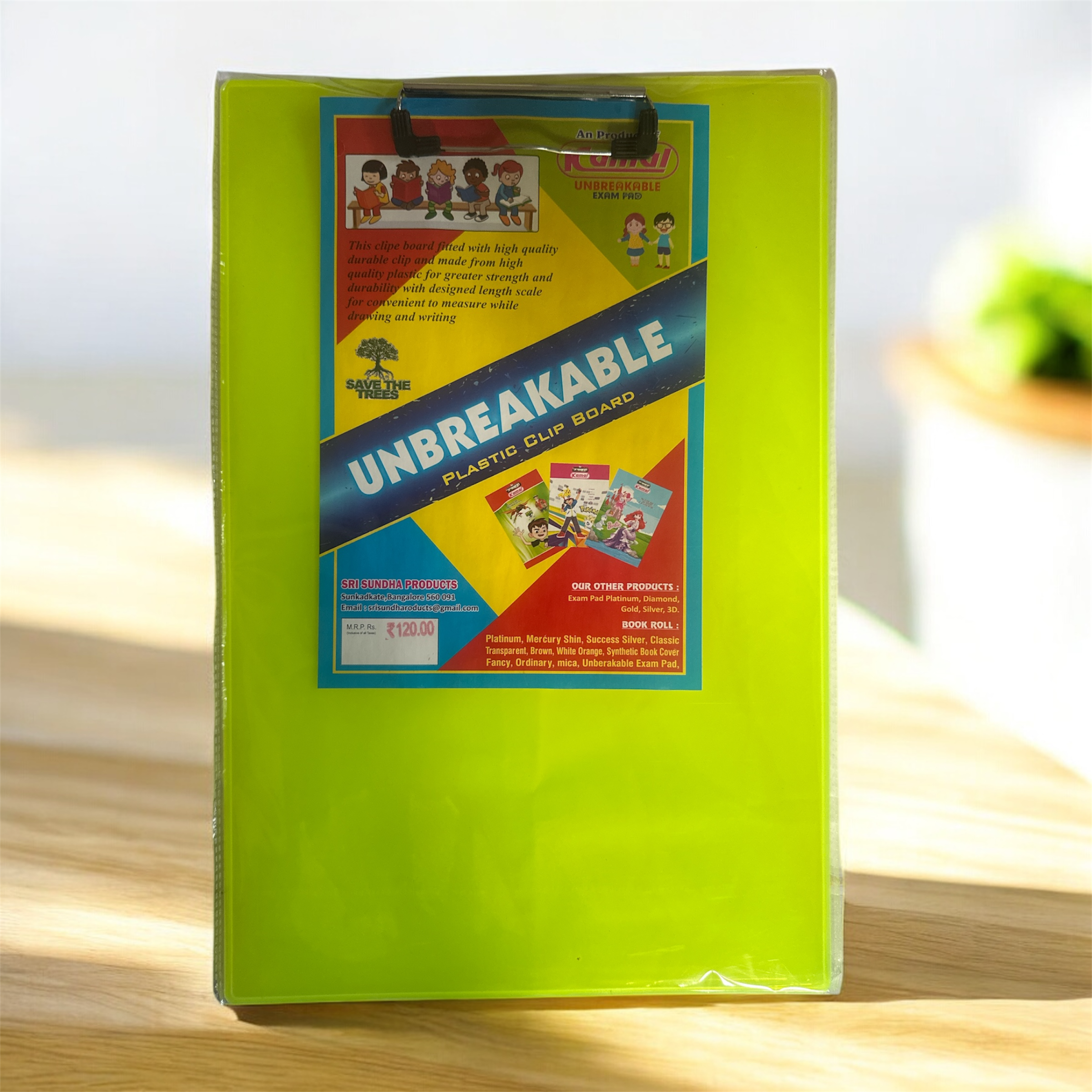 Unbreakable Exam Clip Board – Plain, Durable, Lightweight & Perfect for Students