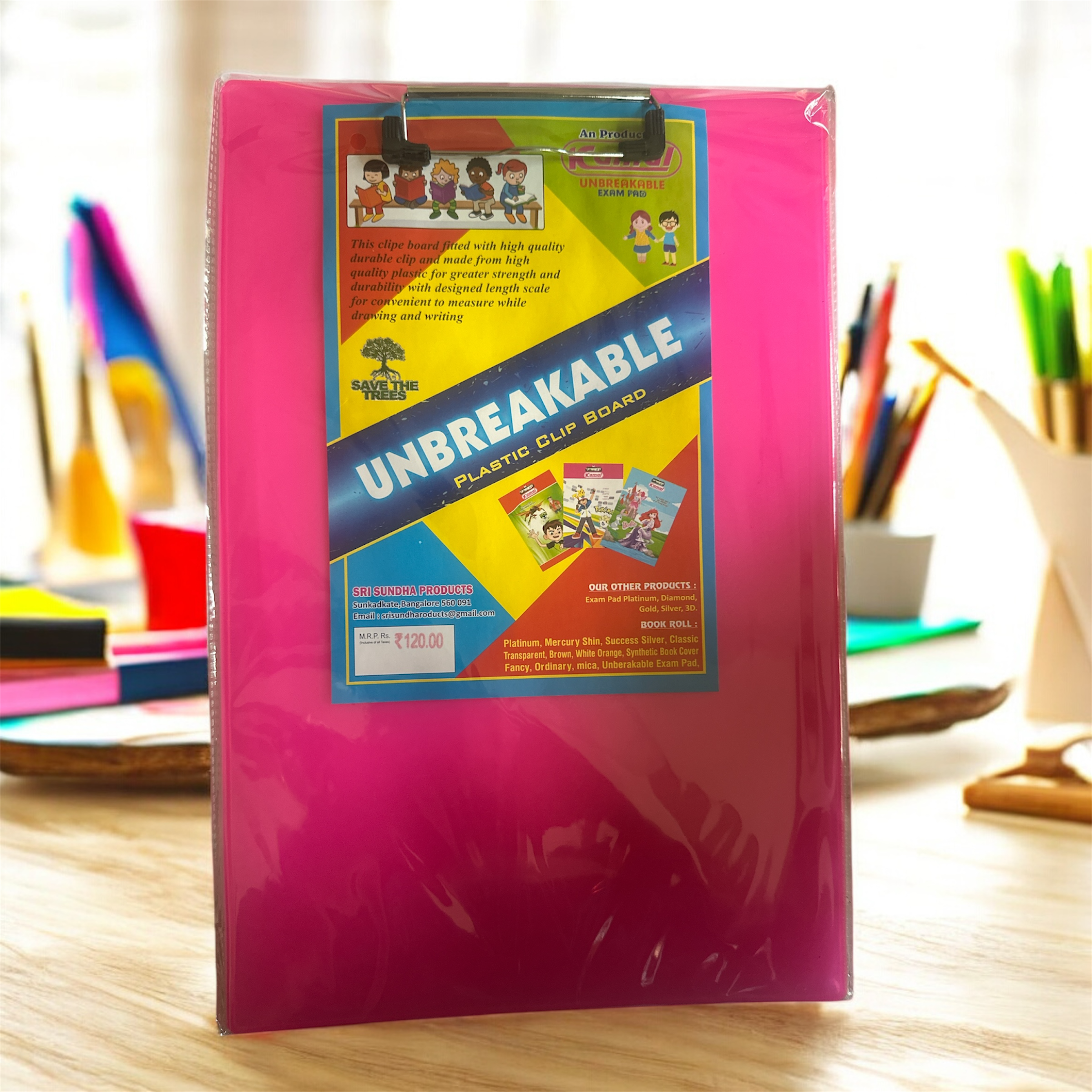Unbreakable Exam Clip Board – Plain, Durable, Lightweight & Perfect for Students