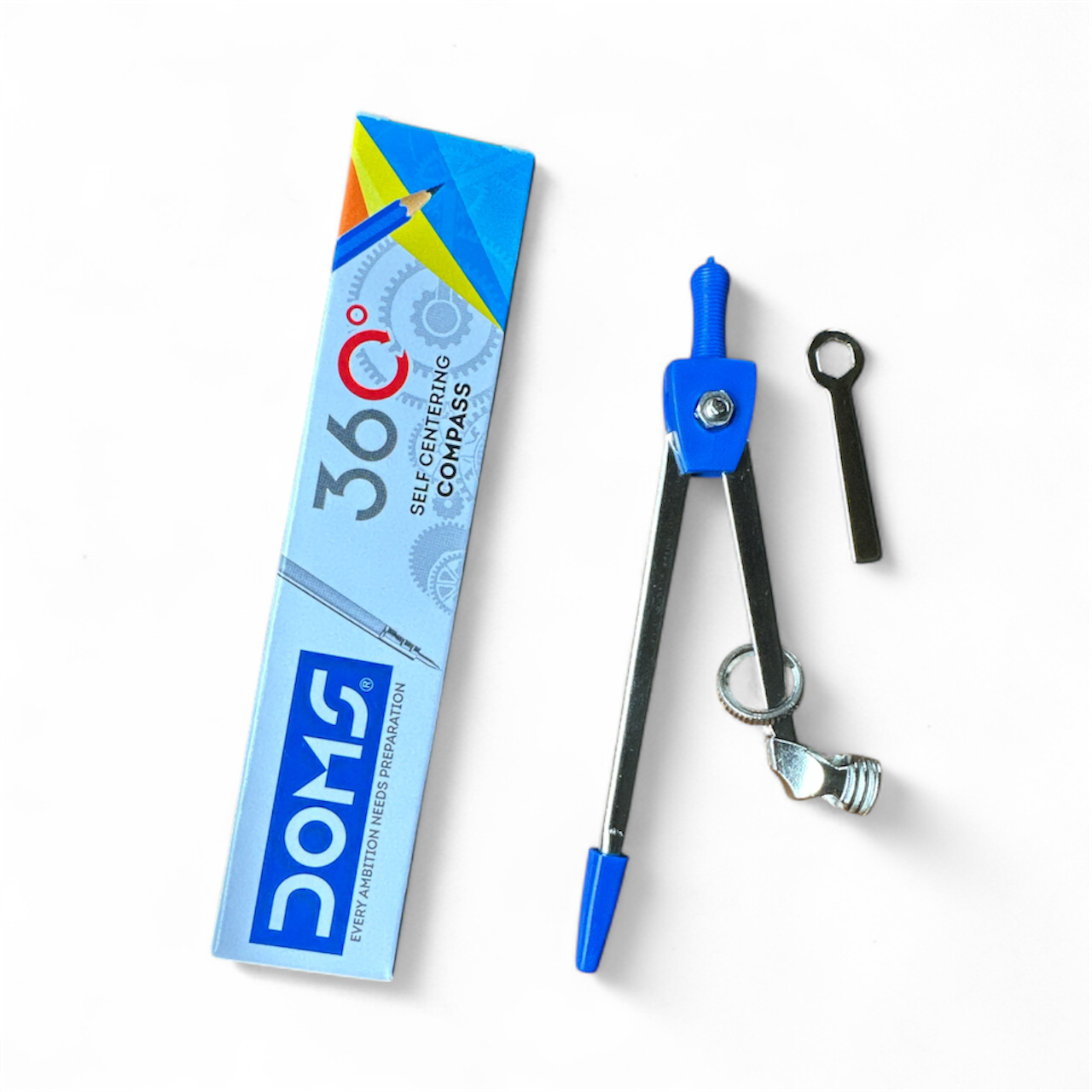 DOMS 360° Self-Centering Compass – Geometry Made Easy!