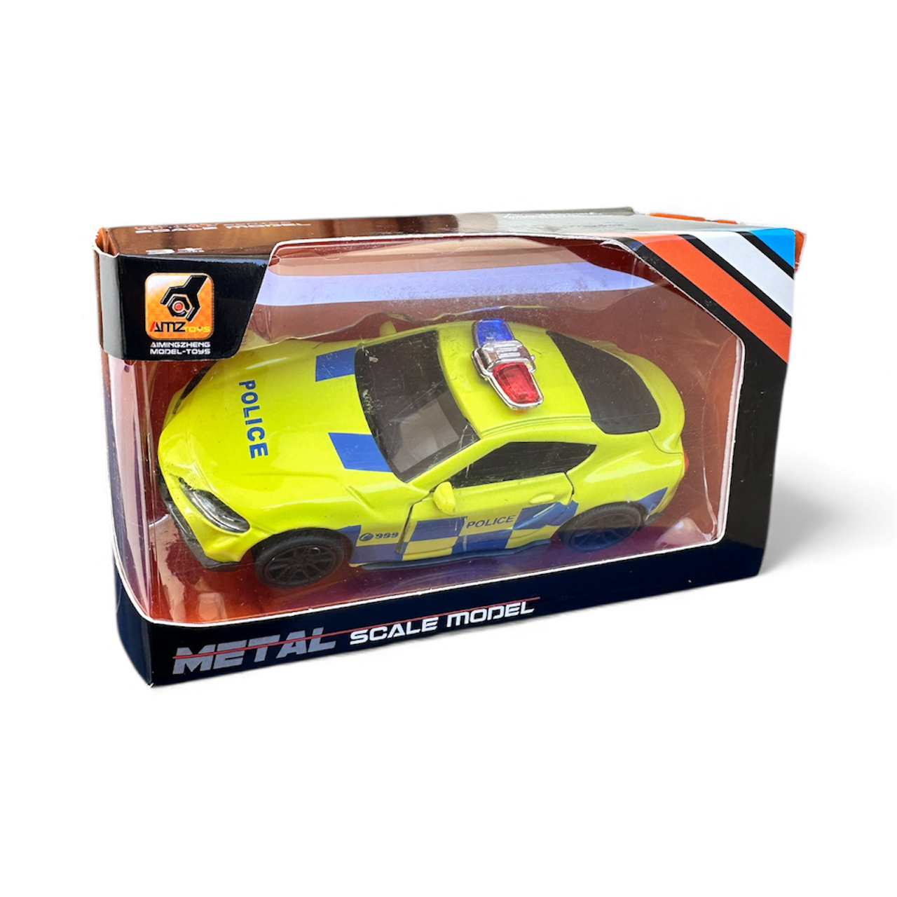 Metal Police Car – Die-Cast Scale Model (Pull-Back Toy)