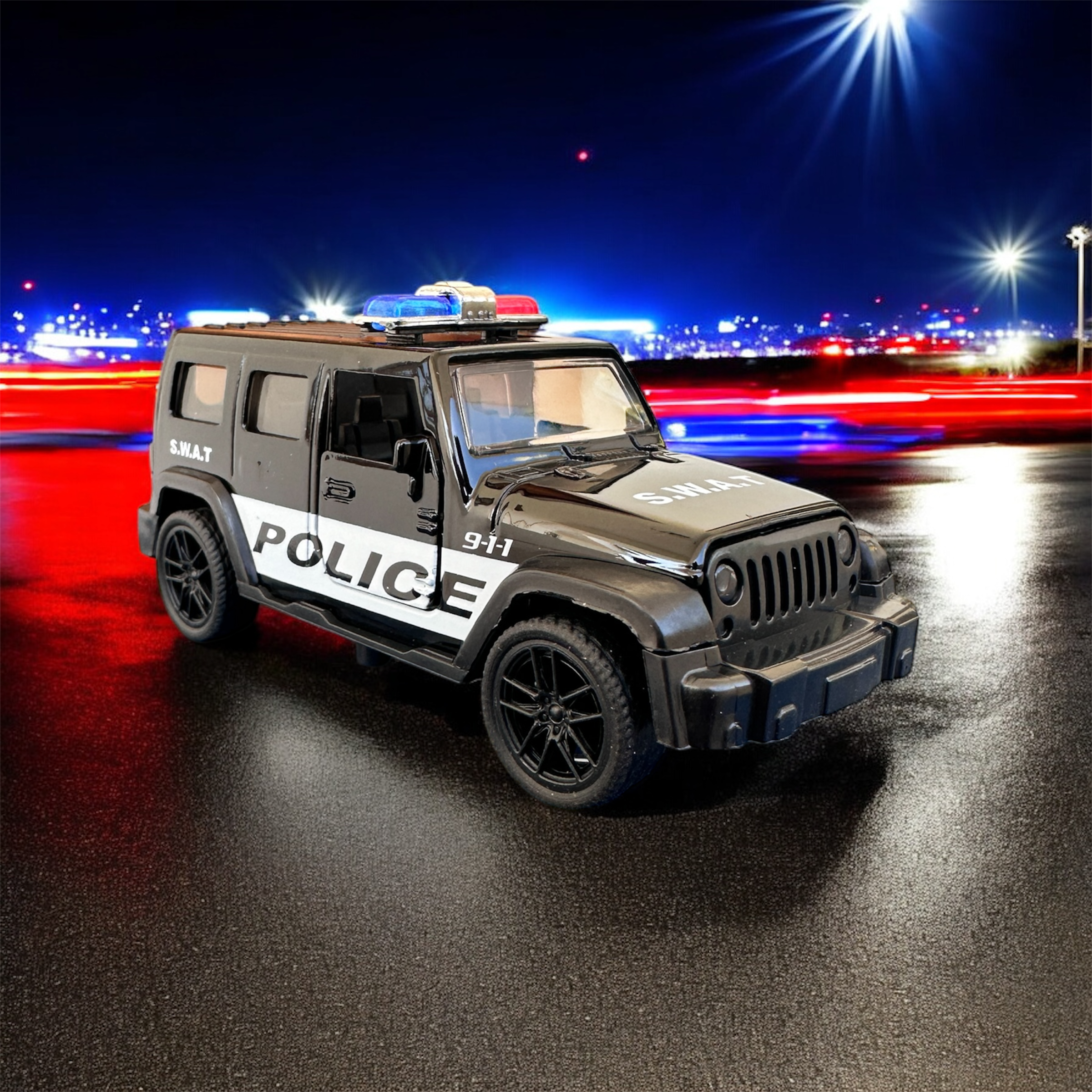 SWAT Police Metal Car – Premium Die-Cast Model (Pull-Back Action)