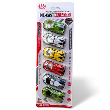 Die-Cast Metal Car Model – 6 Pack | Pull-Back Toy Cars (3+ Years)