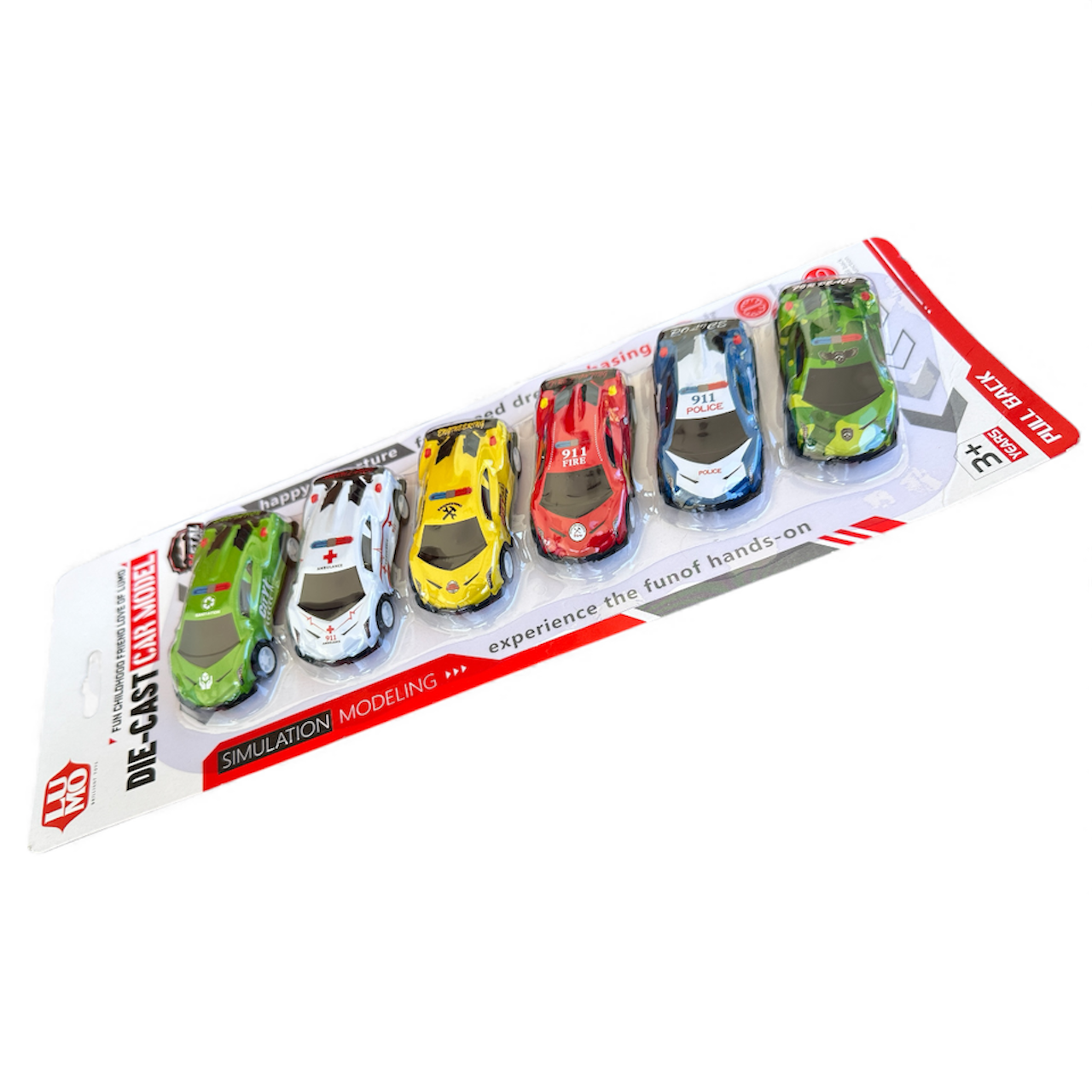 Die-Cast Metal Car Model – 6 Pack | Pull-Back Toy Cars (3+ Years)