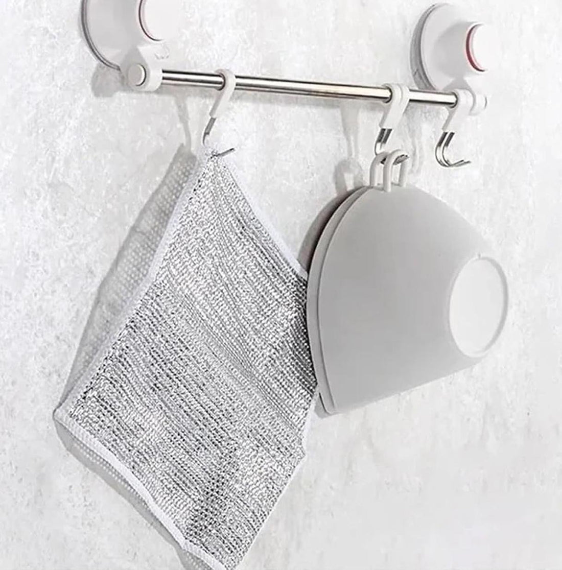 Silver Multipurpose Kitchen Scrub Cloth – Heavy-Duty Cleaning Pad