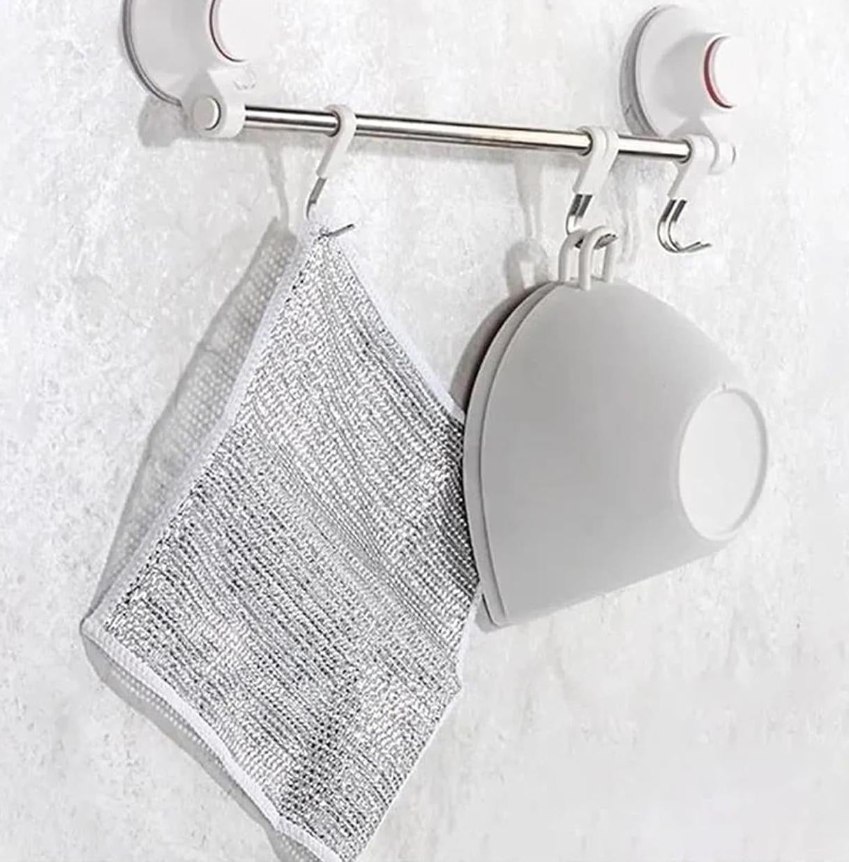 Silver Multipurpose Kitchen Scrub Cloth – Heavy-Duty Cleaning Pad