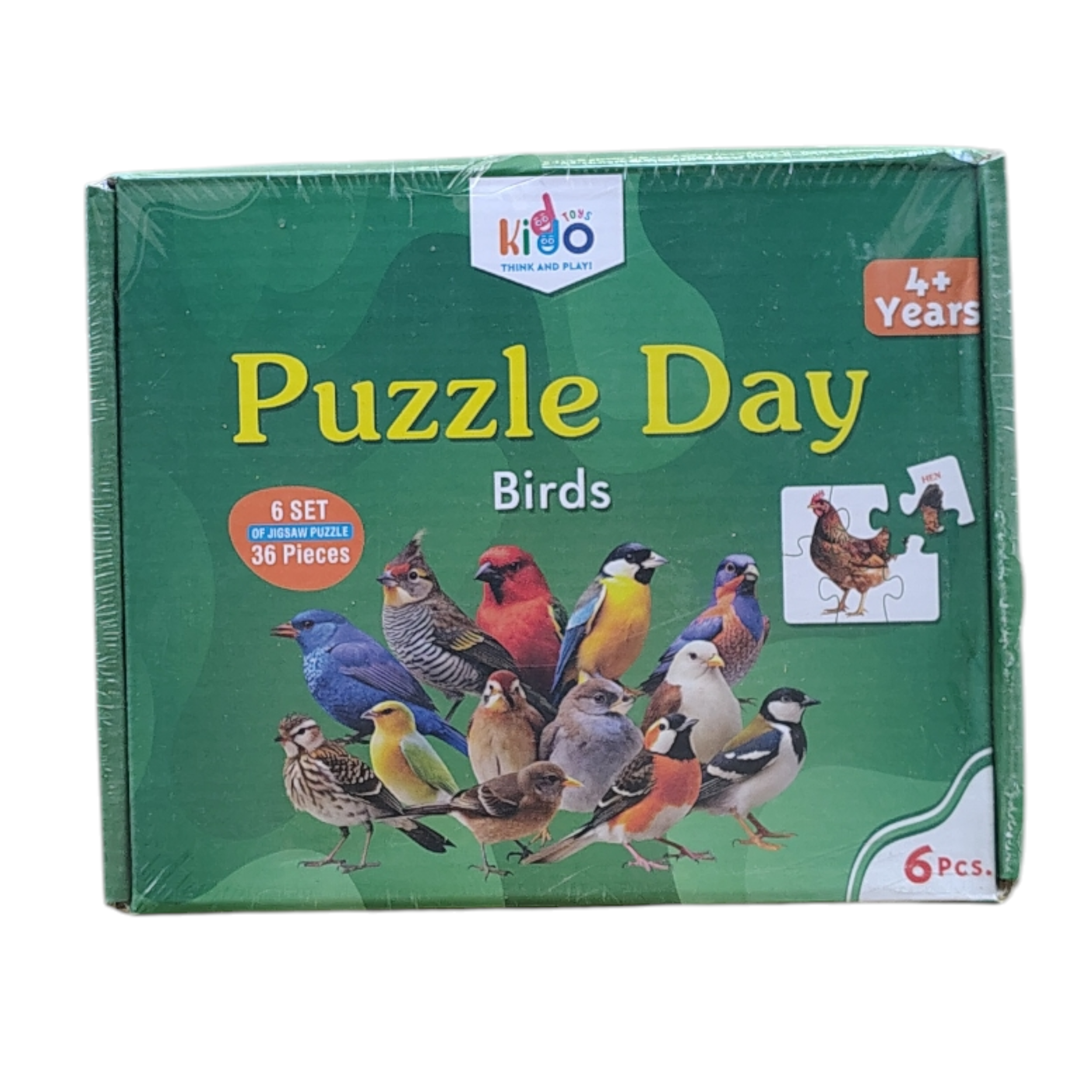 Puzzle Day Jigsaw Puzzle Set for Kids (36 Pieces) | 6-in-1 Learning Puzzles | Domestic & Wild Animals, Birds & Vegetables