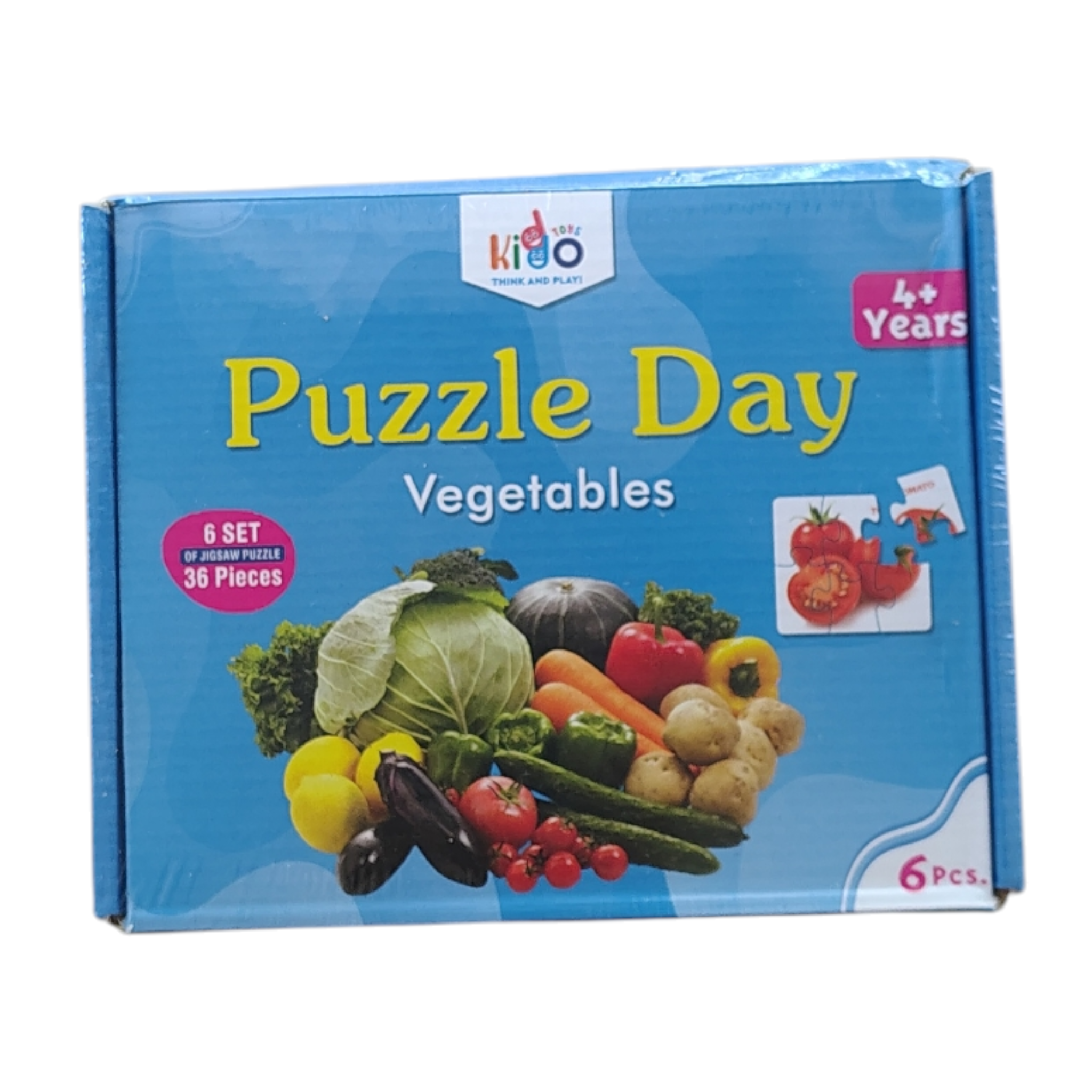 Puzzle Day Jigsaw Puzzle Set for Kids (36 Pieces) | 6-in-1 Learning Puzzles | Domestic & Wild Animals, Birds & Vegetables