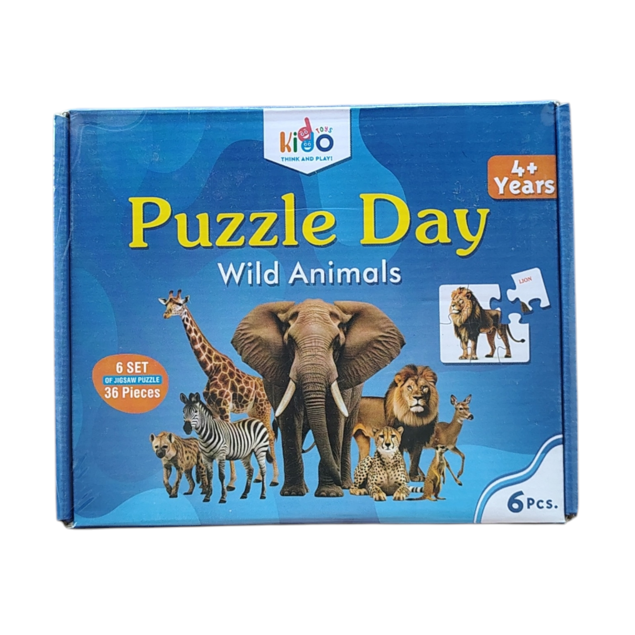 Puzzle Day Jigsaw Puzzle Set for Kids (36 Pieces) | 6-in-1 Learning Puzzles | Domestic & Wild Animals, Birds & Vegetables